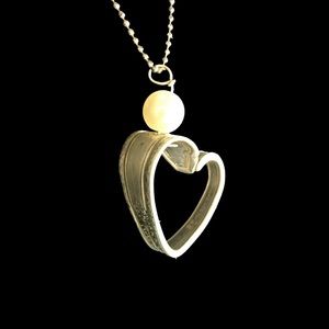 Oneida Silver Floating Heart Pendant Hand Crafted by Twisted Minds Designs